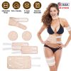 Castor Oil Pack Wrap Set of 6 Reusable Organic Pack Compress Belt Wrap for Waist Neck Arms Legs with Adjustable Elastic Strap Machine Washable