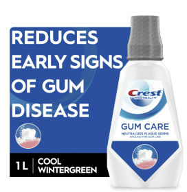 Crest Pro-Health Gum Care Alcohol Free Mouthwash, Cool Wintergreen, 1 L, 24-Hour Protection