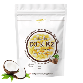 Immune Support D3 1000 IU K2 200MCG Dietary Supplement D3 K2 Softgel Capsule
