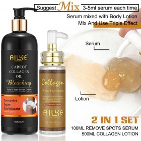 AILKE Bleach Skin Care Cream for Face, Body, Underarms, Armpit, Knees, Elbows, With Collagen, Remove Dark Spot, Freckle, Melanin (Color: Collagen  2 in 1)