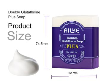 Private Label AILKE Skin Care Set Double-Glutathione Whitening Serum Dark Spot Face Cream Black Skin Soap Bleaching Body Lotion (Color: Soap)