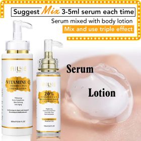 AILKE Vitamin C Skin Care Range, Lightening, Brightening Body Lotion, Even Skin Tone Cream, Regenerae Face & Body Serum (Color: 2 in 1 set)