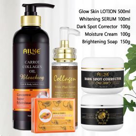 AILKE Collagen Women Skin Care, Moisturizing, Smoothing, Whitening, Youther, Removing Freckle & Spot, Skin Glowing 5 In 1 Kit (Color: 5 in 1 Set)